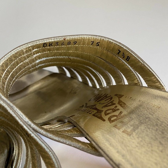 Salvatore Ferragamo Metallic Gold Heels - Picture 6 of 7